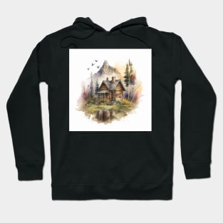 Mountain Log Cabin Ornament Hoodie